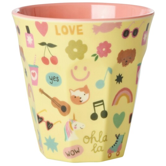 Rice Unicorn Love Print Melamine Kopp Medium 250 Ml