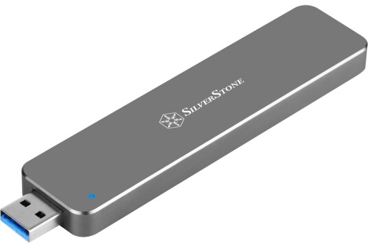 Silverstone MS09 M.2 SATA SSD kabinett USB 3.1 Gen 2 mårk grå