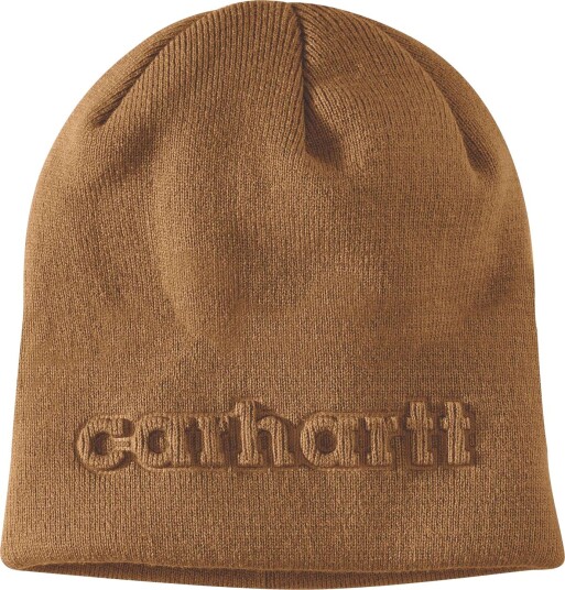 Carhartt Lue Knit Embossed Beanie Brun