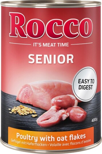 Rocco Våtfôr Senior Fjærkre & Havregryn 12 X 400 G