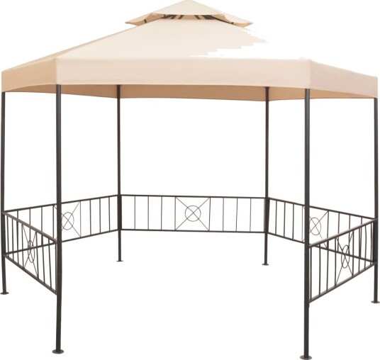vidaXL Hagepaviljong lysthus heksagonal Beige 323x265 cm vidaXL Hagepaviljong lysthus heksagonal Beige 323x265 cm
