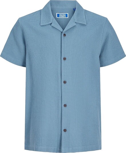 Jack & Jones Junior   Skjorte jjGlobal Waffle Resort Shirt SS Jnr   Grå