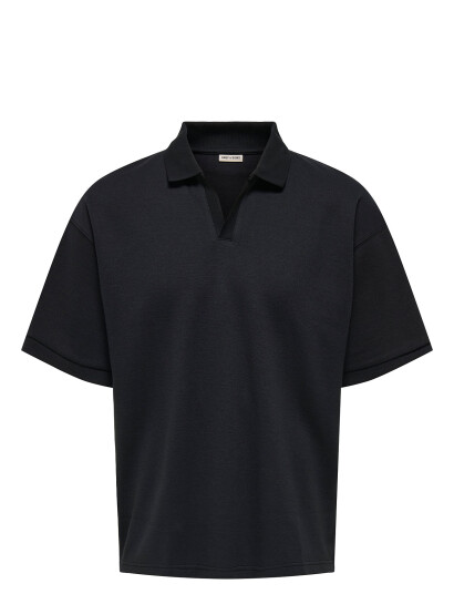 ONLY & SONS Onscali Loose Ss Resort Polo Art - Black - XS