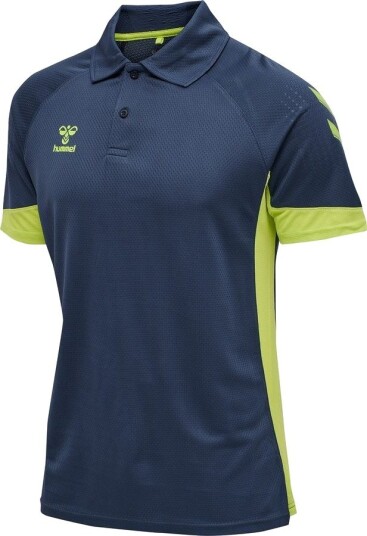 Hummel Lead Polo Navy/Grønn Barn størrelse 152 cm