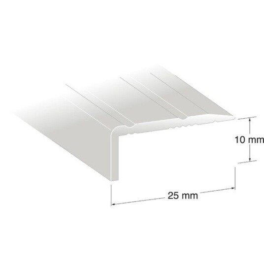 Lundbergs Terskellist Aluminium 10mm 25mm 2000mm Nr 22 Sølv