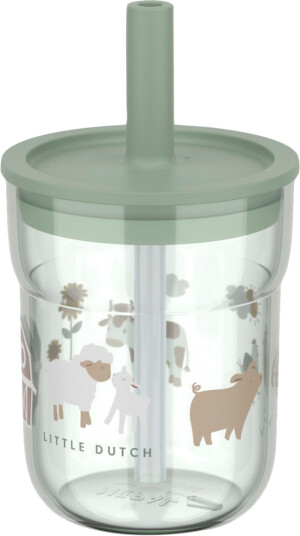 Mio barneglass med sugerør 250ml Little Farm Mio barneglass med sugerør 250ml Little Farm