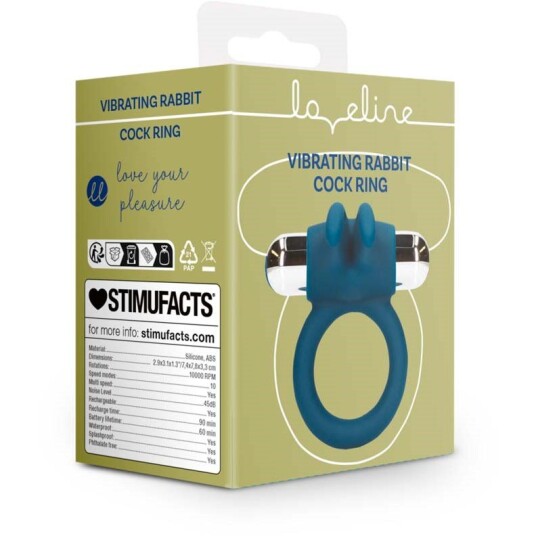 Loveline Vibrating Rabbit Cock Ring - Baltic Blue Loveline Vibrating Rabbit Cock Ring - Baltic Blue