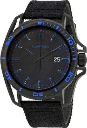 Calvin Klein CK Herreklokke K5Y31YB1 Earth Sort/Lær Ø42 mm Calvin Klein CK Herreklokke K5Y31YB1 Earth Sort/Lær Ø42 mm