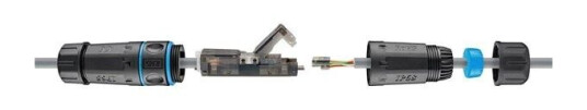 Outdoor (IP68) LAN cable connector CAT 6A UTP unshielded