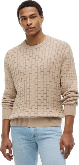 Tommy Hilfiger Mock Cable Crew Neck   Beige   M