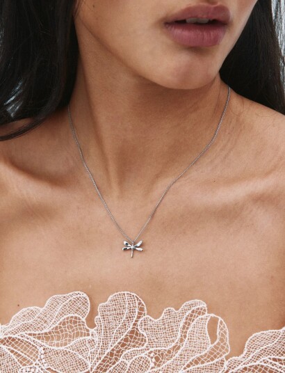 Edblad Dragonfly Necklace S Silver Silver ONE SIZE 42 45 cm