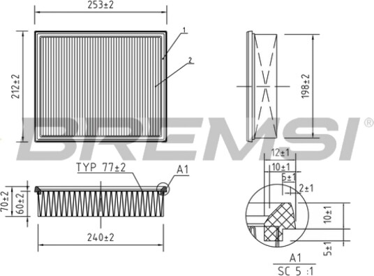 Luftfilter BREMSI FA1381