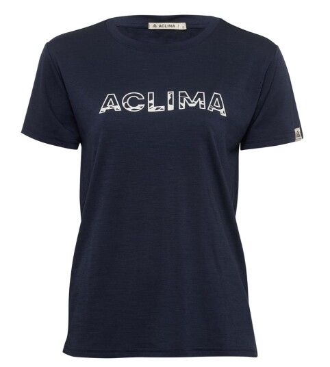 Aclima Lightwool Tee Logo W's Navy Blazer L