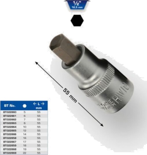 Brilliant Tools 1/2" 55mm Stikkontakt 65g Håndverktøy