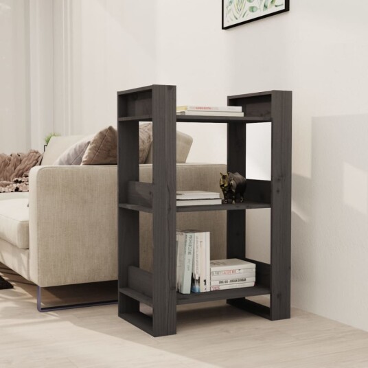 vidaXL Bokhylle/romdeler gr? 60x35x91 cm heltre furu