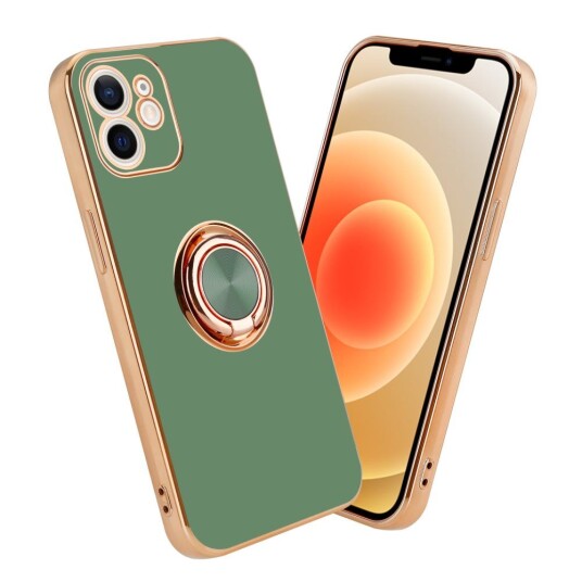 Cadorabo Deksel Til Apple Iphone 12 Med Ring Etui Av Fleksibel Tpu-Silikon, Med Kamerabeskyttelse Magnetisk Bilholder Cadorabo Deksel Til Apple Iphone 12 Med Ring Etui Av Fleksibel Tpu-Silikon, Med Kamerabeskyttelse Magnetisk Bilholder