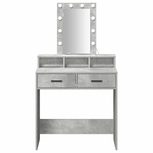 Sminktørn med LED lamper Betonggrå 79x41x140 cm Sminktørn med LED lamper Betonggrå 79x41x140 cm