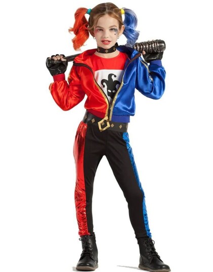 Jester Fatale Harley Quinn Inspirert Kostyme til Jente 4 6 ÅR