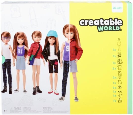 Creatable World Deluxe Character Doll Copper Straight Hair, Motedukke, Hankjønn Og Hunkjønn (Sett), 6 År, Gutt/Jente, 260 Mm, Flerfarget