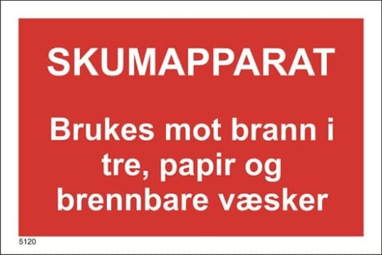 Skumapparat Brukes mot brann i tre papir og brennbare væsker 21X14 cm Alu-plate Plog