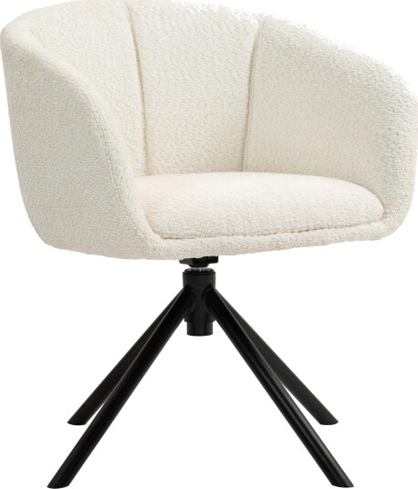 Lenestol lenestol med armlen 360° svingfunksjon linlook svingstol med metallben for stue soverom kremhvit
