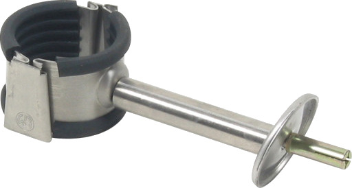 rørstøtte med TPE gummi ø50 mm stainless steel 50mm