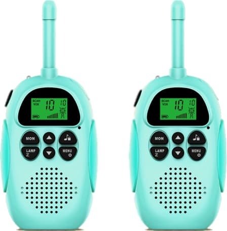 Barn USB-oppladbare walkie-talkies med 16 kanaler 2-veis radio og leketøyslommelykt 3–12 år VOX 3 Mile Walkie Talkie for utendørseventyr