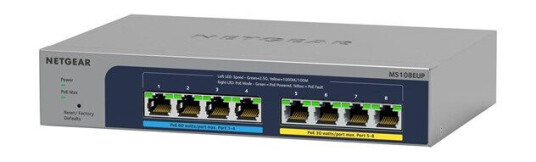 Netgear MS108EUP / 8-port Multi-Gigabit (2.5G) Ultra60 PoE++ Ethernet Plus Switch (0606449156980)