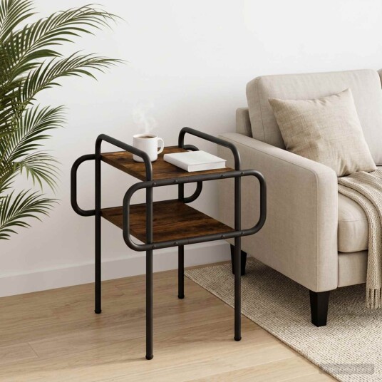 vidaXL Kaffebord Røkt Eik 40 x 40 x 51 cm Konstruert tre