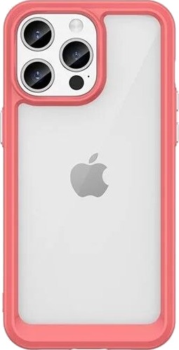 Hurtel Reinforced Case with a Flexible frame for iPhone 15 Pro Outer Space Red