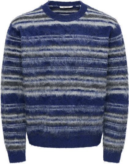 ONLY & SONS Onsaiden Rlx Ls Crew Knit Blue S