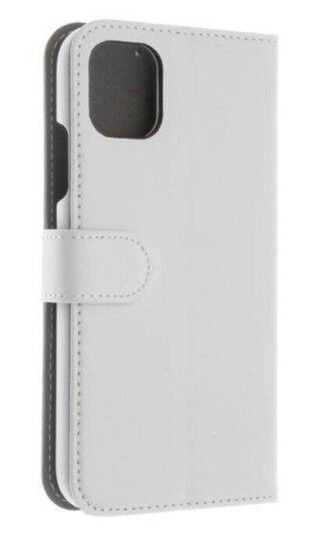 Insmat Flip-deksel Lommebok for iPhone 13 Mini, Ekte Skinn og TPU, Hvit