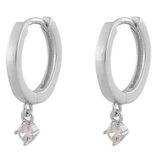 Snö Of Sweden Camille Small Ring Earring Silver/Clear 14,5mm