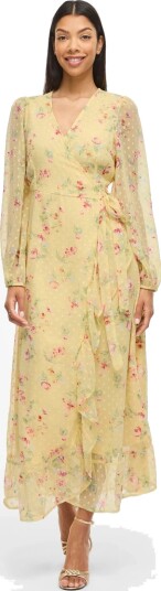 Vila Viedee L/S Ankle Wrap Dress/Dc/Ka Yellow 38