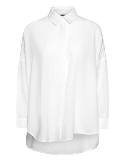 French Connection Caprina Crepe Ls Button Shirt - White - XL