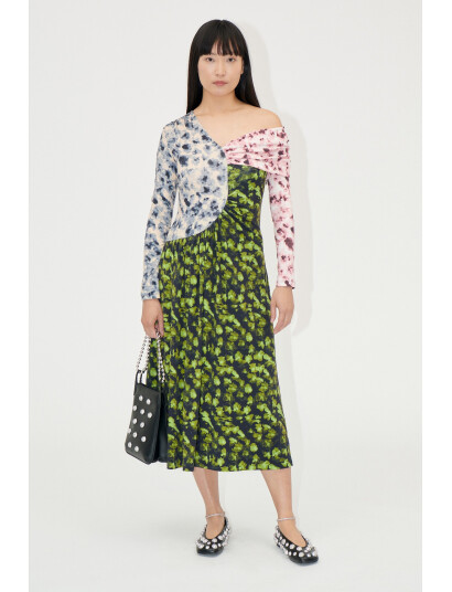 STINE GOYA One Shoulder Long Sleeve Dress, 225 - Multi/patterned - L