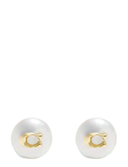COACH ACCESSORIES Coach Signature Coin Pearl Stud Earrings |Guld |One Size