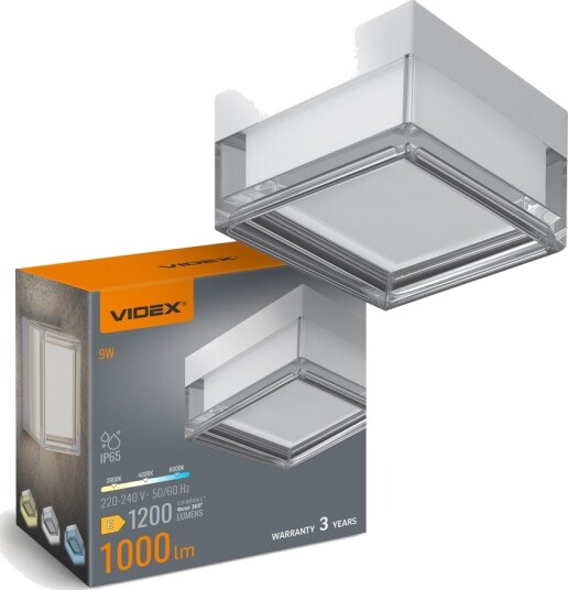 9W firkantet LED vegg/taklampe 3CCT IP65 hvit Bulkhead Kulør : Nøytral