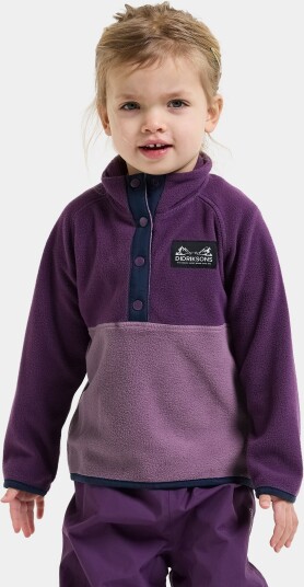 Didriksons Fleeceskjorte Monte Kids' Half Button Lilla