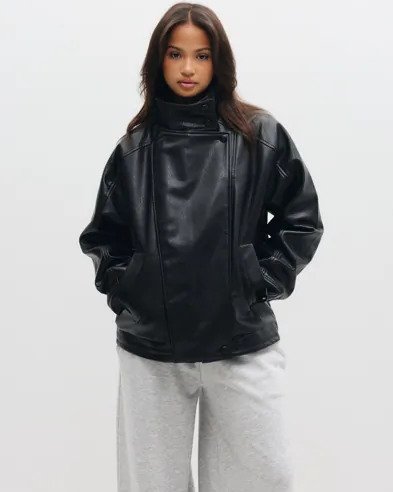 Pieces - Svart - Pcbritney Coated Aviator Jacket Wb