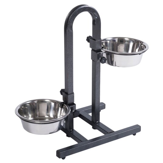 Zooplus Exclusive U-Matbar Inkl. 2 Matskåler I Rustfritt Stål 2 X 1.8 L Ø 21 cm Høyde Opp Til 44 cm
