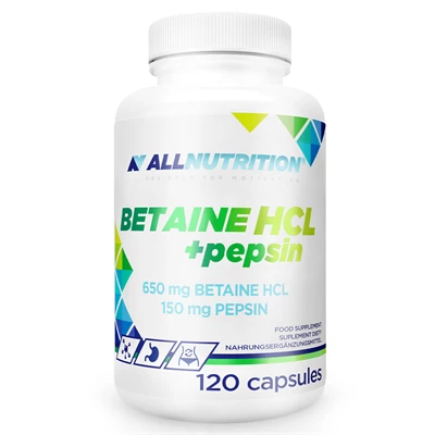 Betaine HCL & Pepsin 120 kapsler ALLNUTRITION