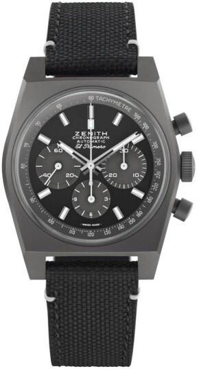 Zenith Herreklokke 97.T384.4061 21.C822 El Primero Sort/Lær Ø37 mm Zenith Herreklokke 97.T384.4061 21.C822 El Primero Sort/Lær Ø37 mm