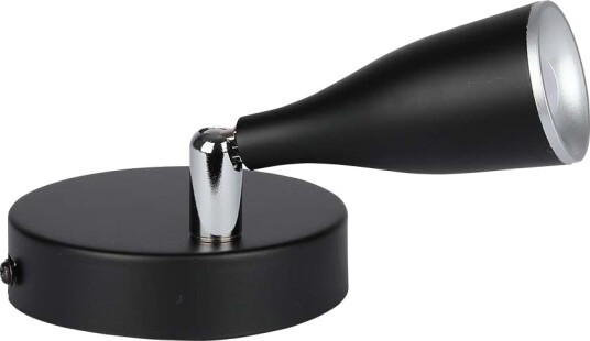V Tac 4,5W LED vegglampe   420lm 4000K IP20 sort innendørs dekorasjonsbelysning   Kulør : Nøytral
