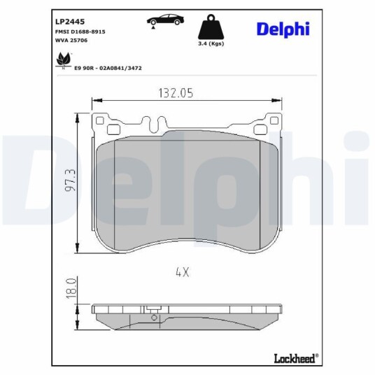 Bremseklosser DELPHI LP2445