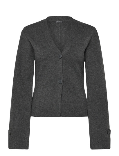 Gina Tricot Knitted Sculptured Cardigan - Grey - S