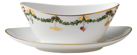 Royal Copenhagen Star Fluted Christmas sausekål med fat 43 cl Royal Copenhagen Star Fluted Christmas sausekål med fat 43 cl