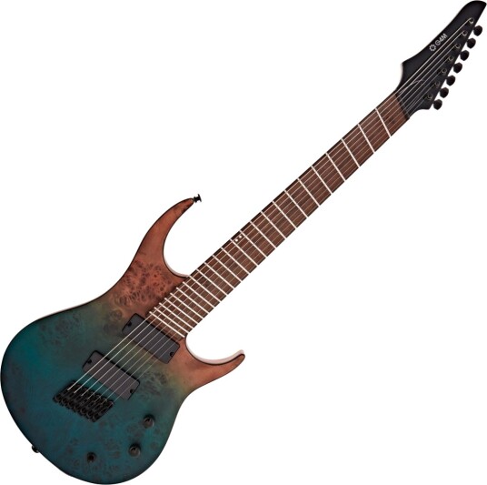 G4M 529 Pro Fanned Fret 7-strengs Elektrisk Gitar Ocean Fade