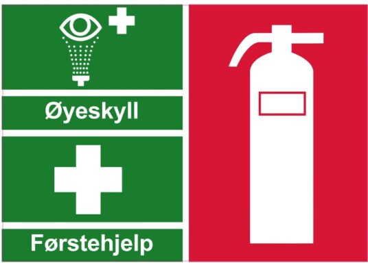 Sticker Øyespyling og Førstehjelpsutstyr