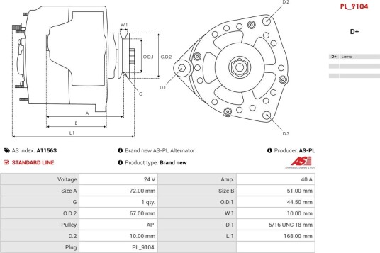 AS PL A1156S Dynamo